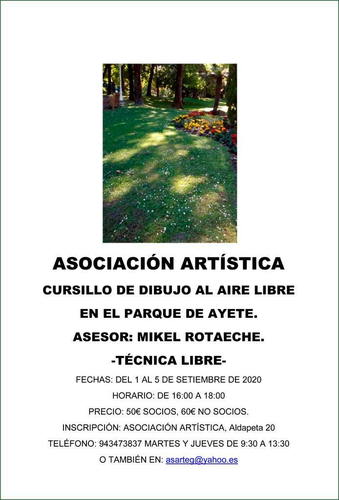 Cursos de verano 2020 en la Asociación Artística