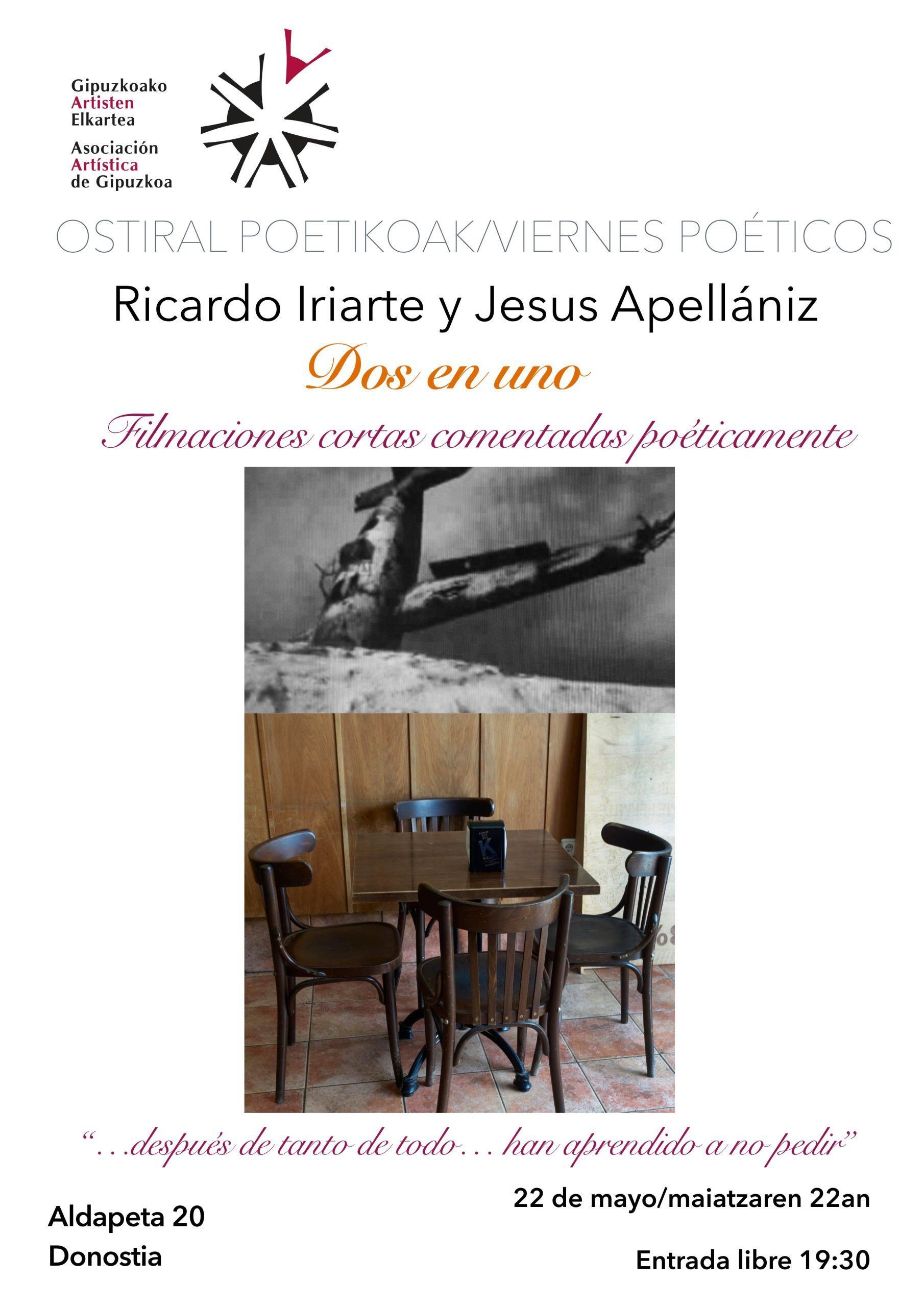 Cartel Dos en uno. Ricardo Iriiarte y Jesus Apellaniz